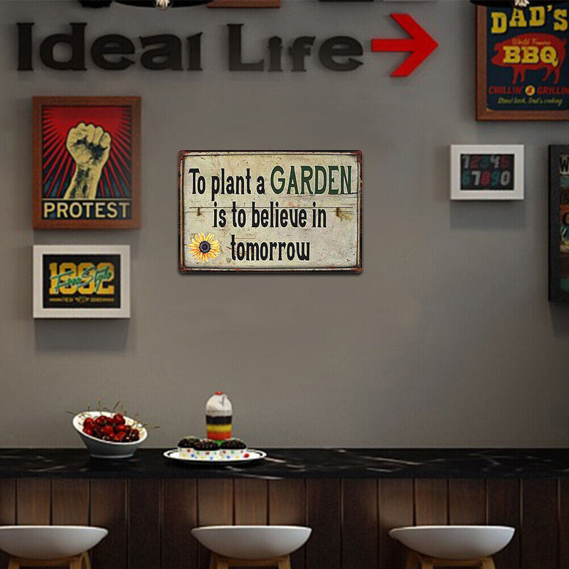 Garden Plant Retro Metal Plate Tin Sign for Bar Club Cafe Wall Art Home Decor