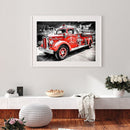 5D DIY Full Round Drill Fire Truck Diamond Painting Rhinestone Art Crafts Newly