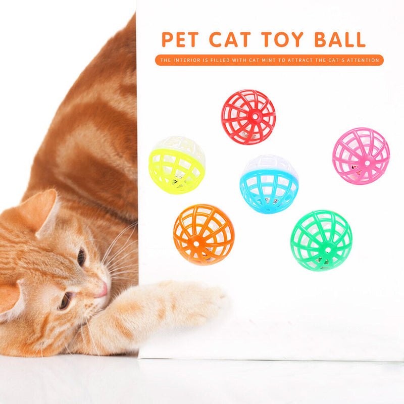 Training Scratch  Ball Interactive Pet Hollowed Bell Toys for Cat Random