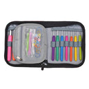 49pcs Aluminum Crochet Hooks Holder Sewing Storage Toollkit Bag (Light Blue