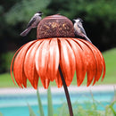 Bird Feeder Container Flower Sensation Orange Coneflower Metal Bird Feeder
