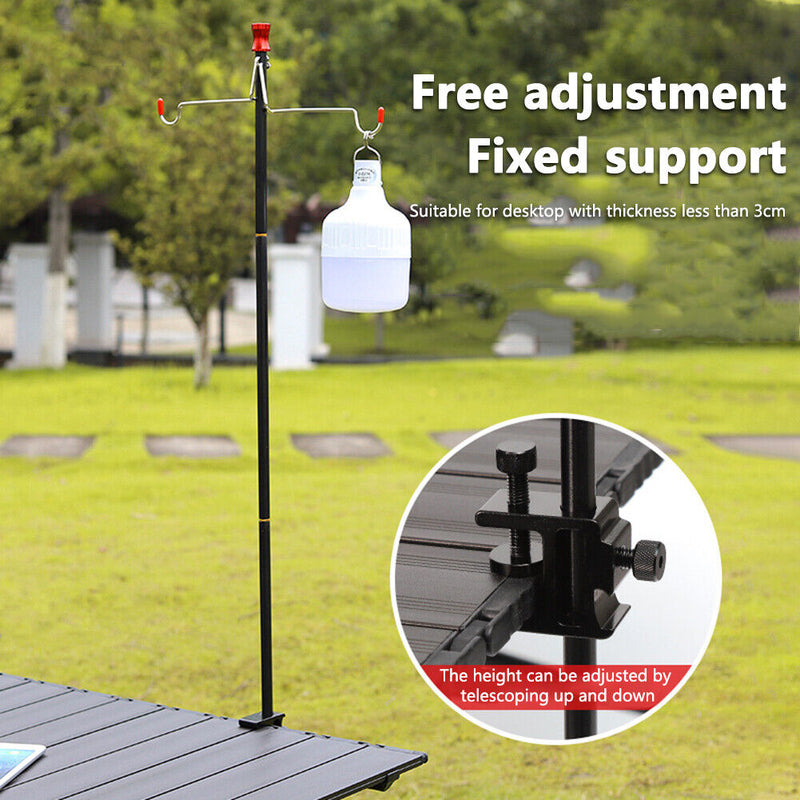 Outdoor Camping Folding Lamp Pole Holder Mobile Live Selfie Fixing Stand Bracket