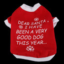 Dog Cat Pet Clothes Word Print Red T-shirt Xmas Pullover Coat  S Size Hot