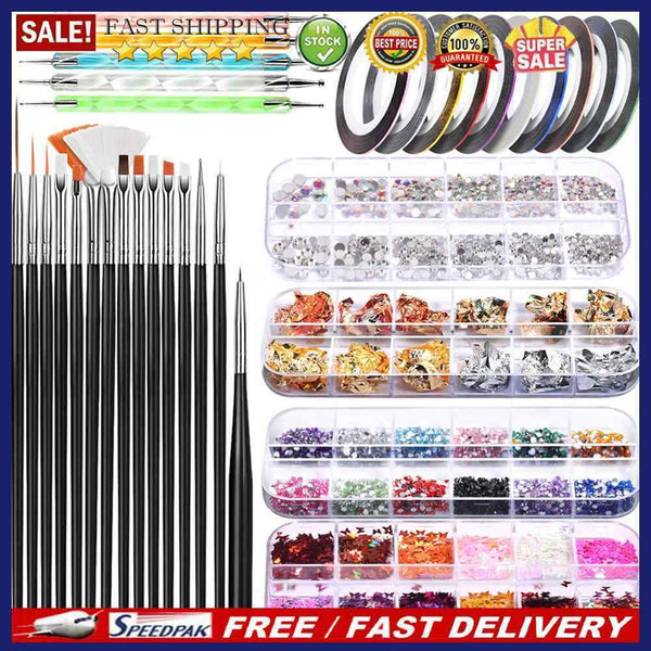Nail Art Tools Kit Acrylic Nail Brush Painting Pen DIY Foil Manicure Accessor