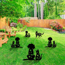 Simulation Hollow Black Cat Dogs Silhouette Courtyards Insert Card Art Ornament