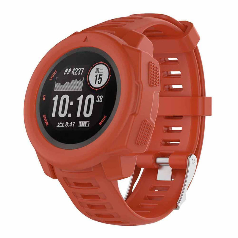 Lightweight Silicone Protective Case for Garmin Instinct Smart Watch (Red)