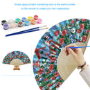 Oil Paint Folding Fan By Numbers DIY Bird Flower Painted Digital Oil Painting