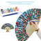 Oil Paint Folding Fan By Numbers DIY Bird Flower Painted Digital Oil Painting