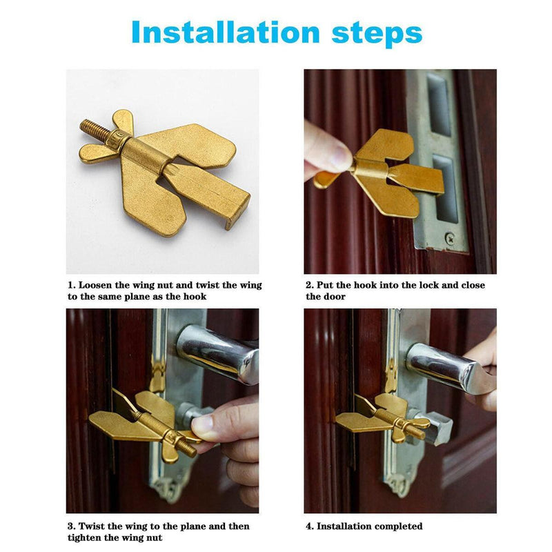 Portable Travel Door Lock Anti-Theft Door Stopper Safety Device Bolt{