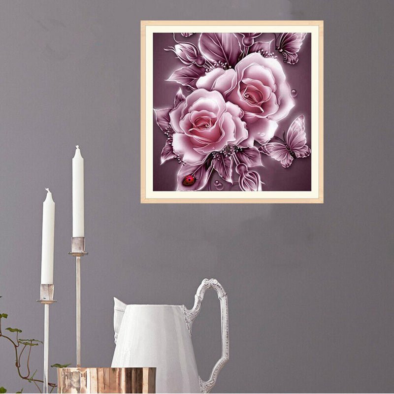 Rose 5D Diamond Painting Embroidery DIY Craft Cross Stitch Home Decor(Pink Newly