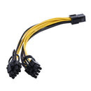 6pin Connector Dual 8 (6+ 2) Pin Port Splitter Power Cord for Graphics Cards