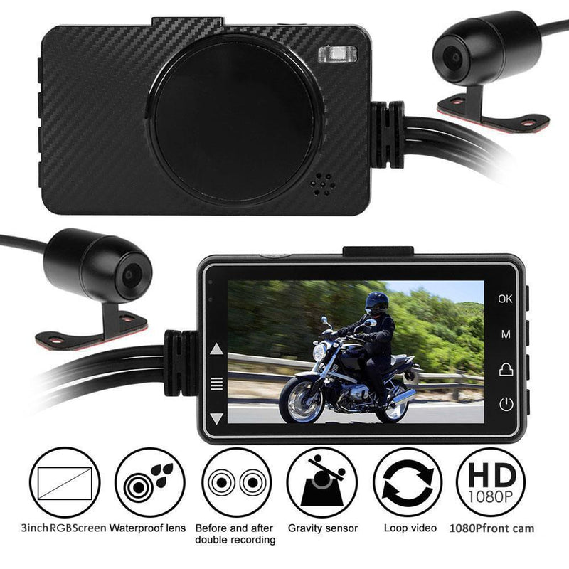 SE300 Motorcycle DVR Front+Rear View Motorcycle Dash Cam Video Recorder Newly
