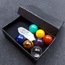 Round Crystal Ball Chakras Healing Stone Ornaments Collection Pendant Set Newly
