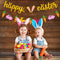 Easter Home Decoration Garland Bunting Cake Topper Hanging Flags Easter Banner
