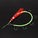 Luminous Soft Lure Bait 5 Hooks Octopus Night Light Squid Hairtail Fishing Ho