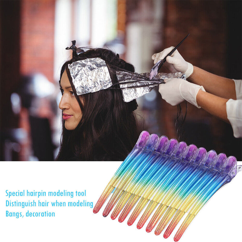 10pcs Hairdressing Salon Hairpins Plastic Alligator Hair Clip Hair Styling Tools