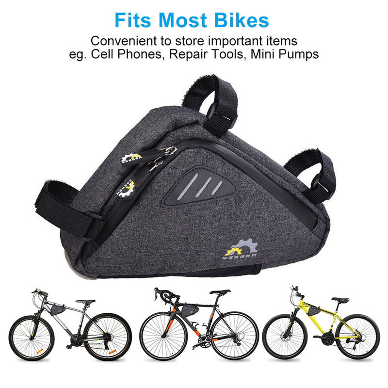 Bike Frame Bag - Bicycle Waterproof Triangle Bag Top Tube Storage Pouch