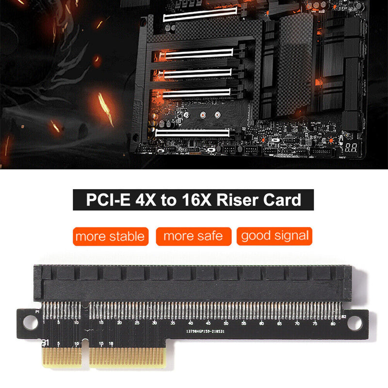 PCI-E 4X to 16X Desktop Card Adapter PCI-E 4X Male to Female Port Converter Card