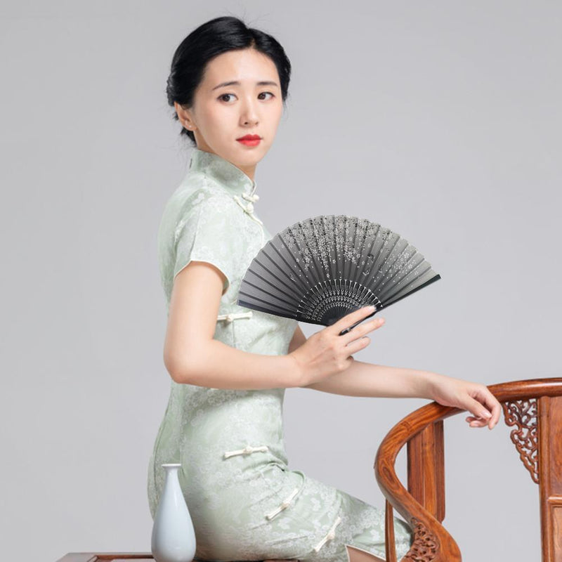 Chinese Style Silk Folding Fan Party Ornaments Dance Hand Fans (Style 29)