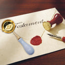 Sealing Wax Spoon Solid Wood Retro Wax Decorative Stamp Craft (Light Blue)