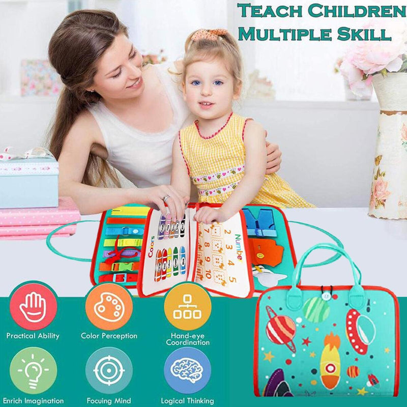 Busy Board Montessori Toys Toddlers Sensory Toys Learning Basic Dress Skill~