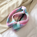 Animal Underarm Bag Women Mini Plush Shoulder Handbags Purse (14 Tie Dye)