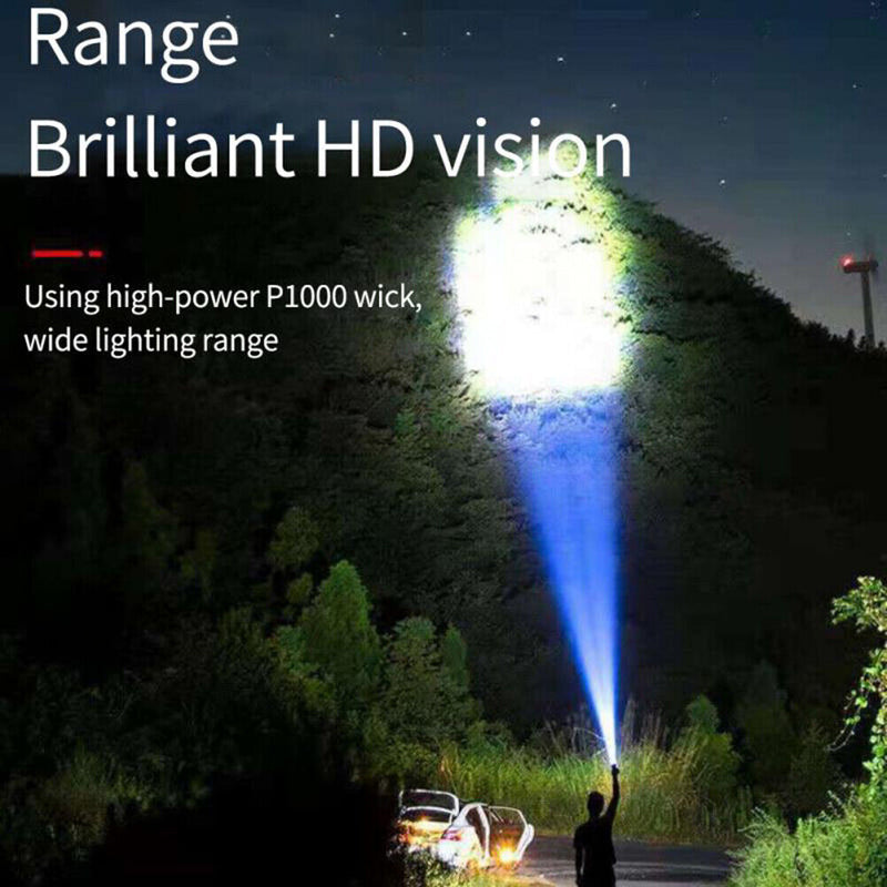 LED Outdoor USB Rechargeable Flashlight Strong Camping Hiking Fishing COB Torch