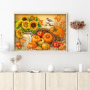11CT Full Embroidery Pumpkin Flower Cotton Print Cross Stitch Home Decoration