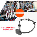 SATA 15Pin 1 to 5 Port Female Hard Drive Power Cord Extension Cable SATA Adapter