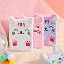 Cartoon Cat Plush Notebook Fluffy Daily Planner Journal Book (Purple) Newly