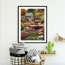DIY Paint By Number Kit Frameless Forest Riverside Cottage Handpainted Canvas
