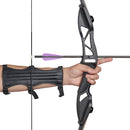 Outdoor Archery Shoting Cow Leather 3 Strap Arm Guard Protection Black Newly