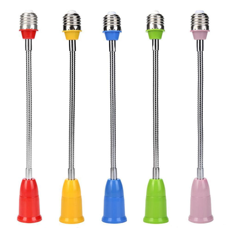 5pcs E27 LED Holder Universal Flexible Extension Lamp Socket (Pink)