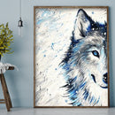 Full Embroidery Set Cross Stitch Needlework Kit 11CT Snow Wolf Animal Art DIY