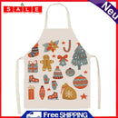 Christmas Printing Kitchen Cotton Linen Apron for Kids Home Cooking Baking Bibs