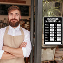 Business Hours Sign Hours of Operation Signs for Window / Door (Black) Newly