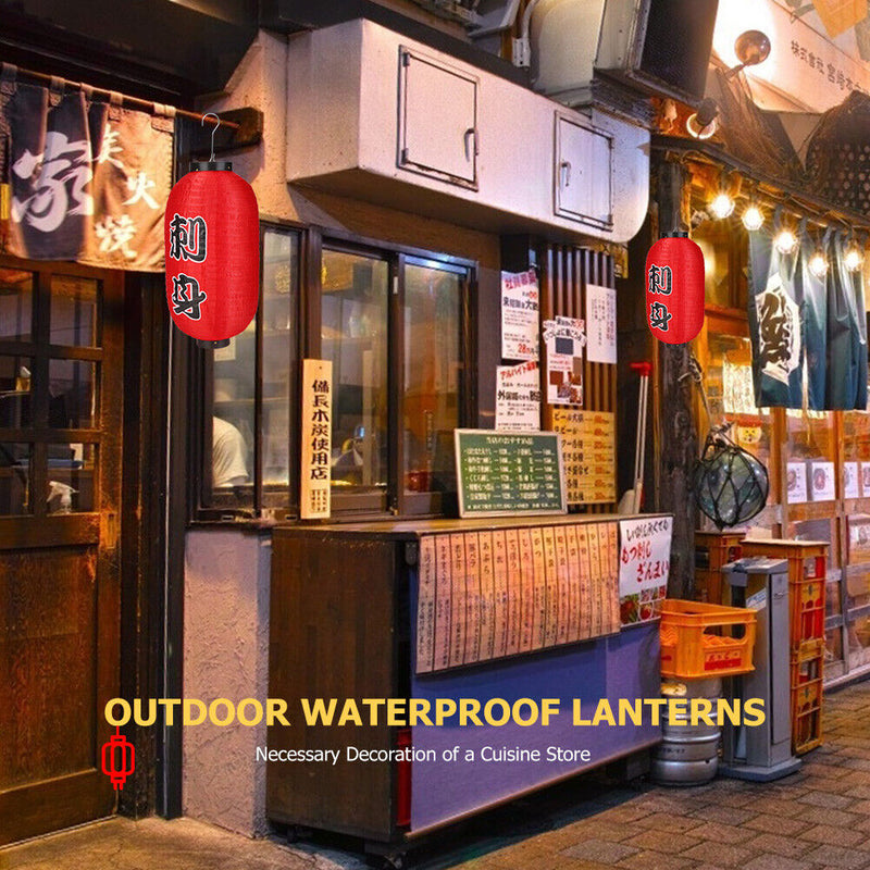 2x 10 inch Hanging Lantern Cloth Ornaments with LED Wicks Festival Decor