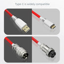Mechanical Keyboard Aviator Aviation Connector Coiled Type-C Cable (Red)