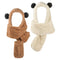 Earmuff Cute Plush Warm Hat Scarf Set Beanies Caps Winter Hats Panda Ear Hat