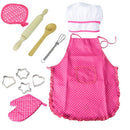 11pcs Kids Chef Set Cook Costume Apron Chef Hat Children Cooking Role Play Toys