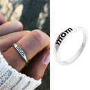 Women Fashion Accessories Jewelry Mom Letter Ring Family Mother's Day Gift