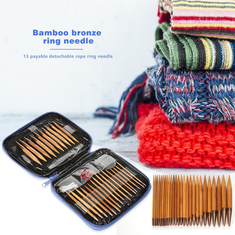 13 Sizes Aluminium Circular Kntting Needle Ring Set Crochet Yarn (Blue) Newly