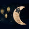 Eid Mubarak Moon Wooden Hanging Ornaments Muslim Ramadan Kareem Eid al-adha M4I3