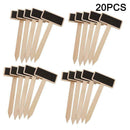 20pcs Wooden Herb Plant Pot Blackboard Garden Kitchen Flower Labels Props T6S1
