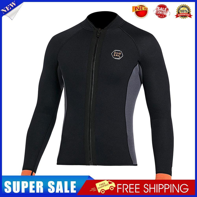 DIVE&SAIL Men 3mm Neoprene Wetsuit Jacket Top Scuba Diving Wet Suit (S)