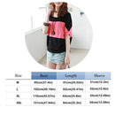 Fashion Casual Women Summer T-shirts Bat Sleeves Loose Tops (Black)(L)