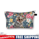 Flower dog Printed Hand Hold Travel Storage Cosmetic Bag Toiletry Bag