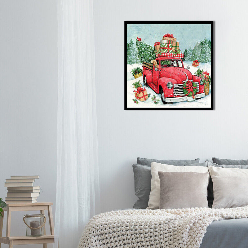 5D Christmas Car Diamond Painting Round Drill Rhinestone Picture Craft for Gift