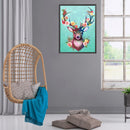 11CT Full Cross Stitch Flower Deer Counted DIY Embroidery Kits Cotton Thread Art