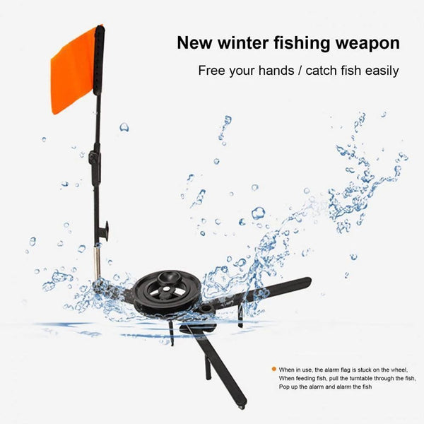 Winter Folded Triangular Black Fishing Rod Ice Fishing Flag Diaoyutai ABS